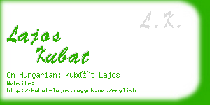 lajos kubat business card